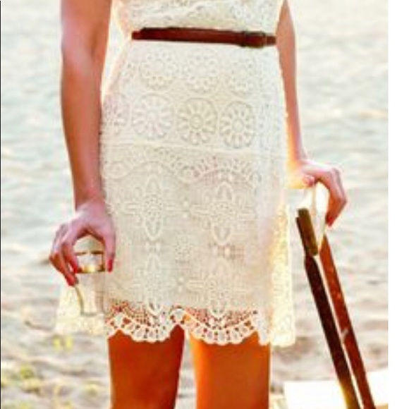 LC Lauren Conrad bright red orange lace dress - Picture 6 of 7